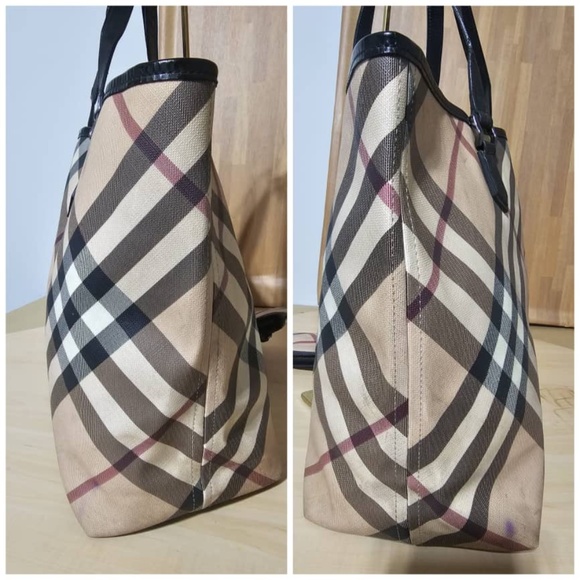 Burberry Large Super Nova Check Shoulder Bag Tote and Pochette - Picture 8 of 9